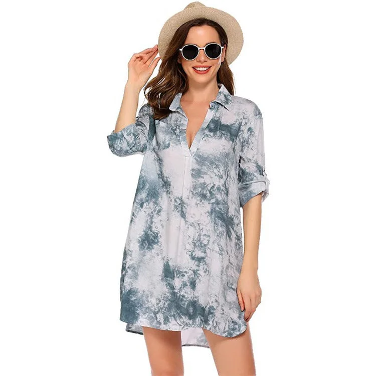 PulloverglitterHaute Edition Women's Pullover Swim Beachwear Cover up Tunic Dress