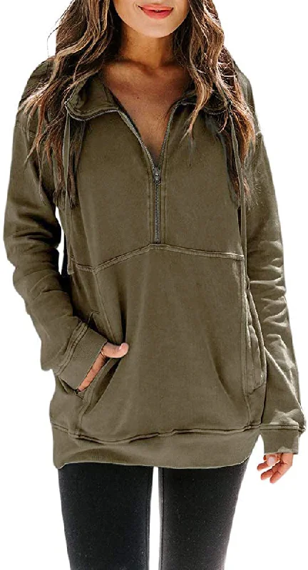 PulloversoftHaute Edition Women's Half Zip Slouchy Pullover Sweatshirt with Plus