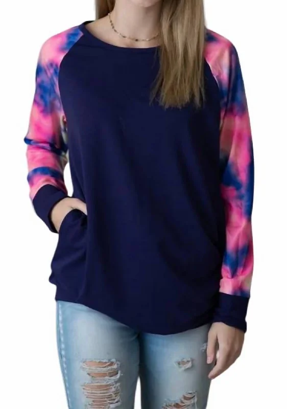 Tie Dye Pocket Tunic In NavyTunicTopSurge