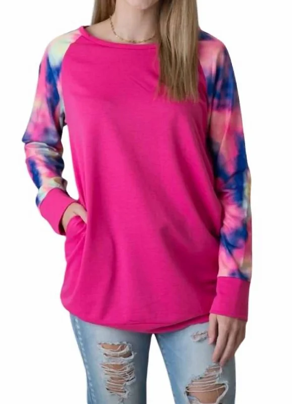 Tie Dye Pocket Tunic In PinkTunicTopCosmo