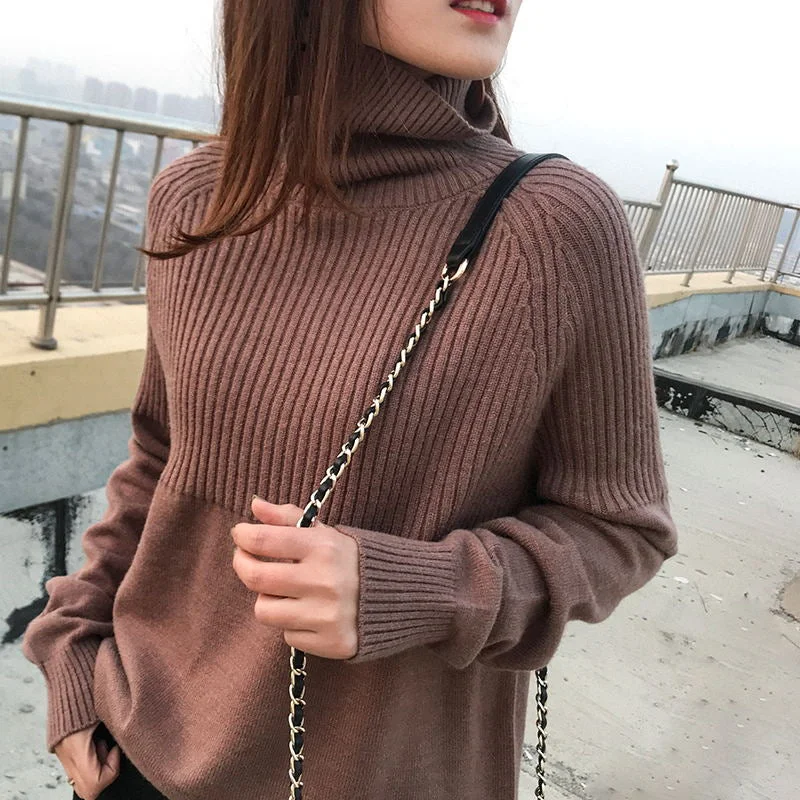 Pulloverformturtleneck sweater ladies winter pullover