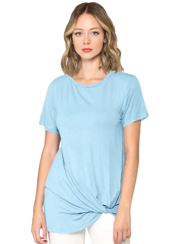 Women's Twist Front Short Sleeve Tunic TeeTunicTopGeo