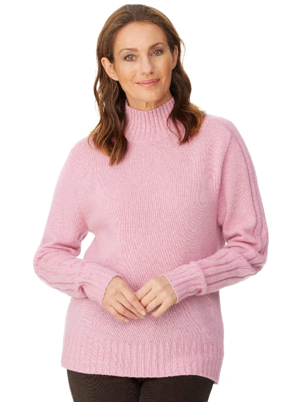 PulloverribbedLIENA RIBBED SLEEVE PULLOVER - PINK BLUSH