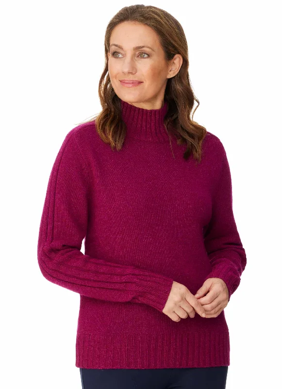 PulloverfairisleLIENA RIBBED SLEEVE PULLOVER - CHERRY RED