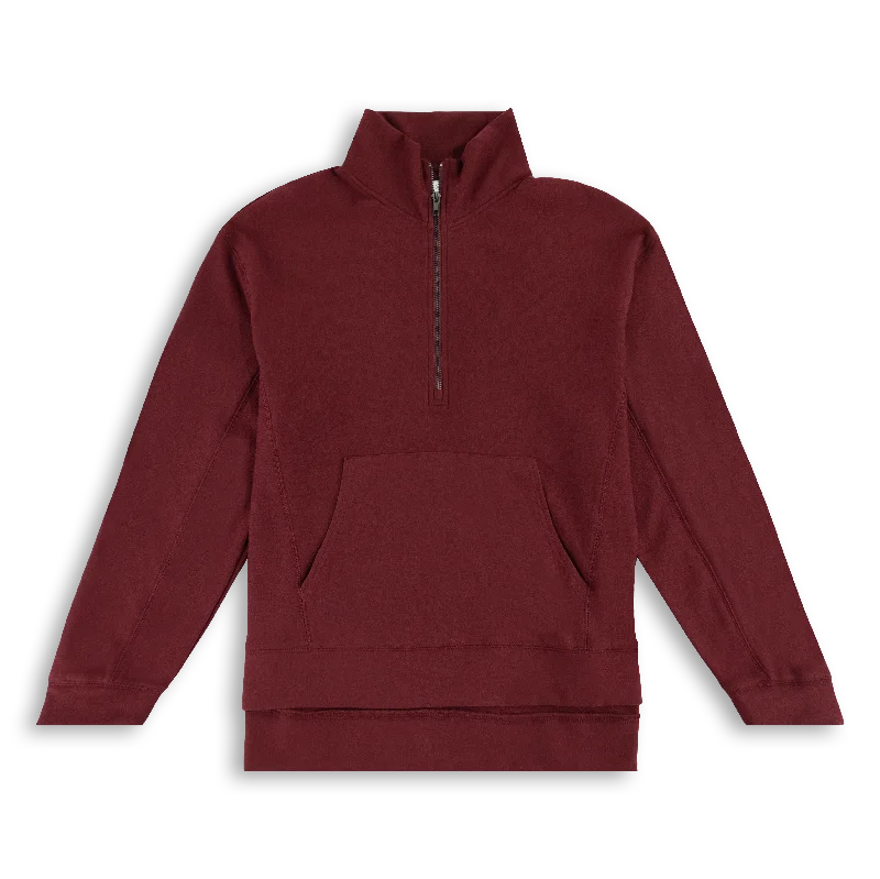 PullovercutMaroon Soft Quarter Zip Pullover