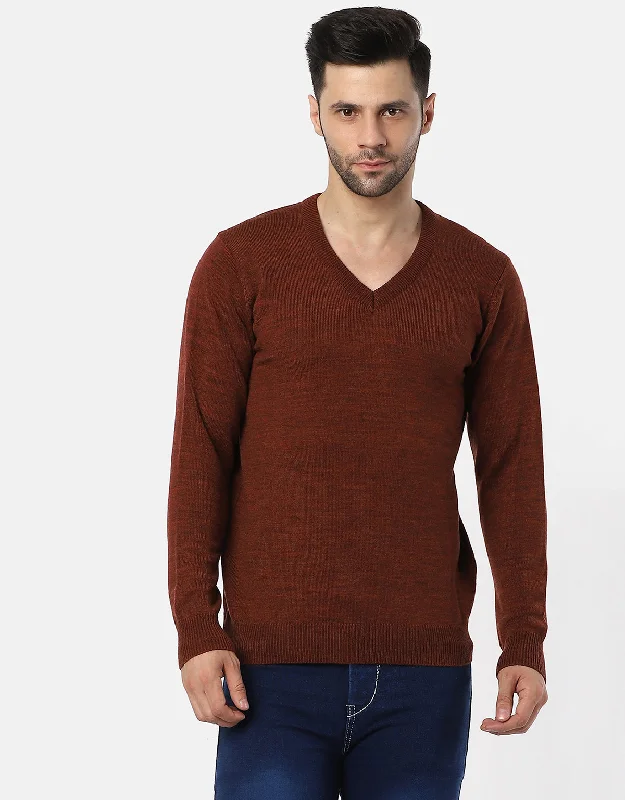 PulloverombreMen Woolen V-Neck Pullover