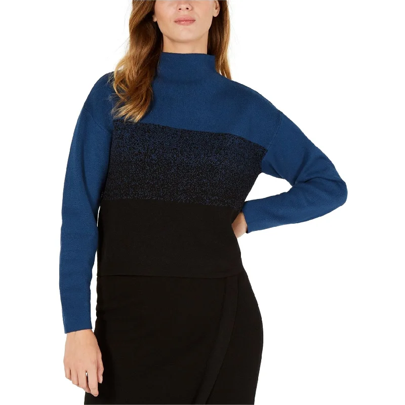 PulloverfittedAnne Klein Womens Colorblock Jacquard Pullover Sweater, Blue, Small