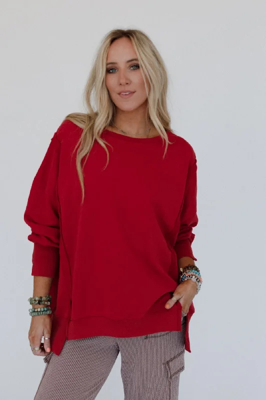 PullovercroppedAsha Pullover Top - Red