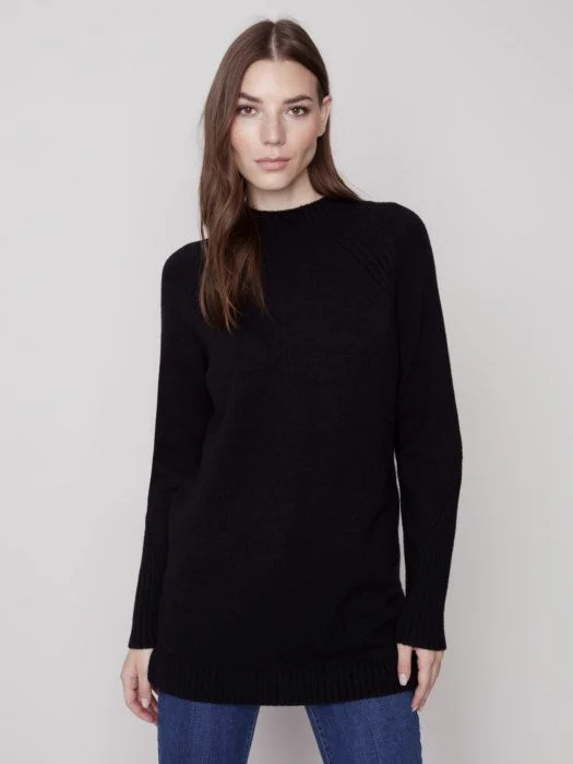 C.B 2597 Mock Neck Tunic SweaterTunicTopSpark