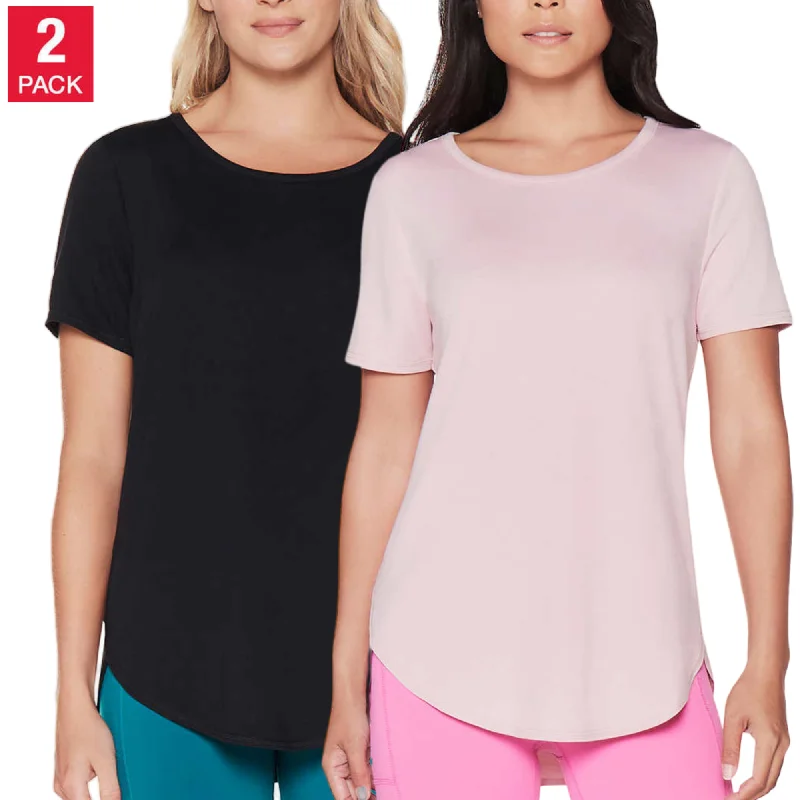 Skechers Women's 2-Pack Lightweight Tee Soft Active Casual Tunic T-ShirtTunicTopFusion