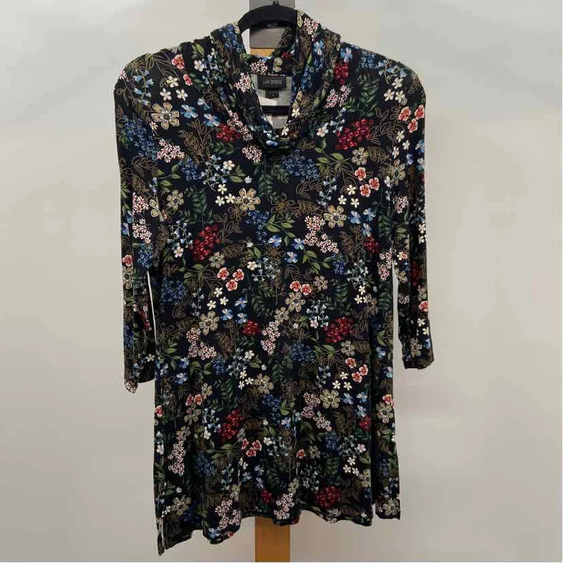 JJill Women's Size S Black Floral TunicTunicTopApex