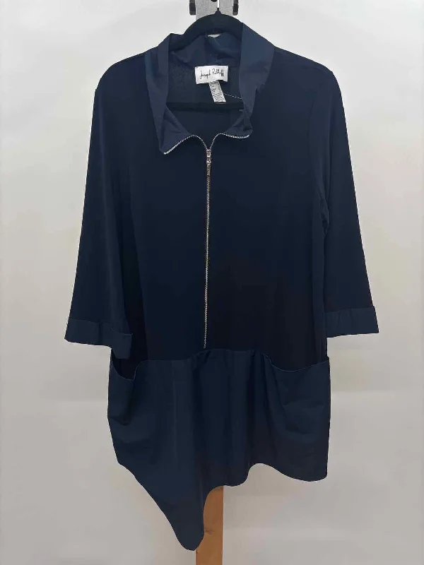 Joseph Ribikoff Women's Size 12 Navy Solid TunicTunicTopMesa