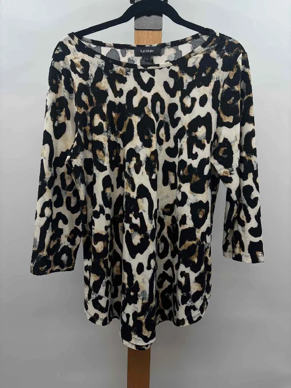 Karen Kane Women's Size L Black Animal Print TunicTunicTopEclipse