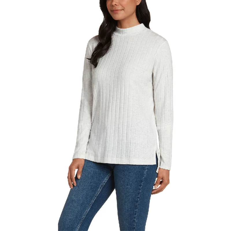 Matty M Women's Mock Neck Brushed Ribbed Knit Sweater Tunic TopTunicTopMax