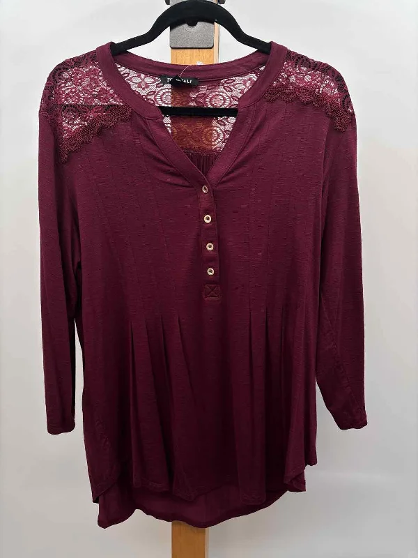 Roz & Ali Women's Size XL maroon Solid TunicTunicTopDrift