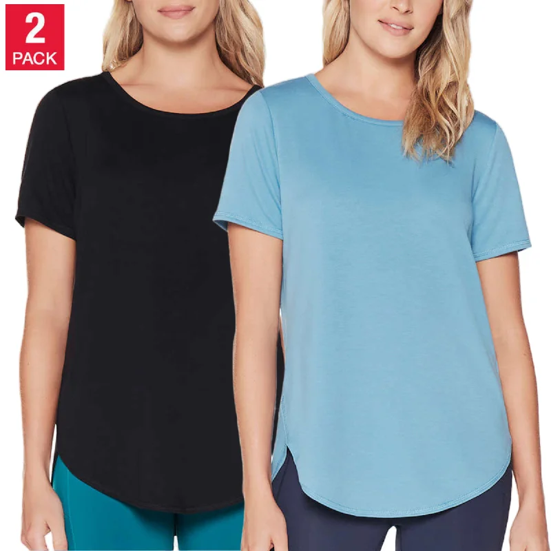 Skechers Women's 2-Pack Lightweight Tee Soft Active Casual Tunic T-ShirtTunicTopSummit