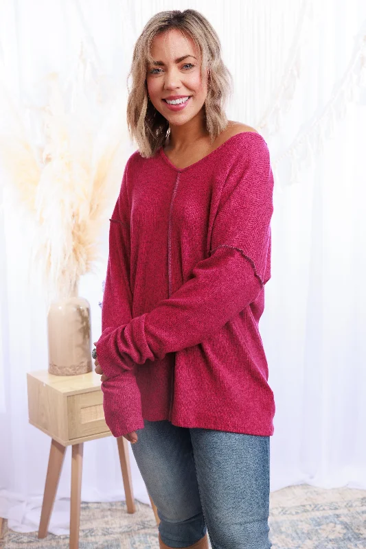 PulloverplaidStellar Fuchsia Pullover