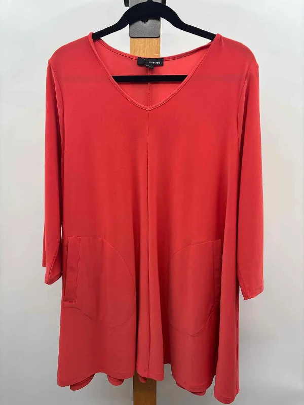 Sun Kim Women's Size L coral Solid TunicTunicTopMarine