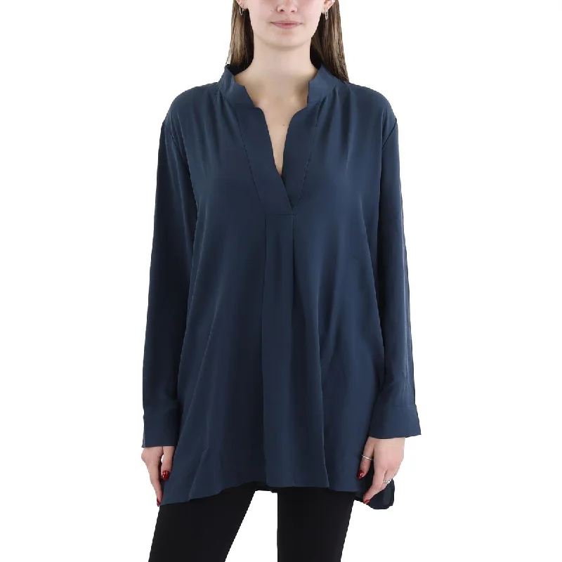 Womens Silk Split Neck Tunic TopTunicTopQuasar