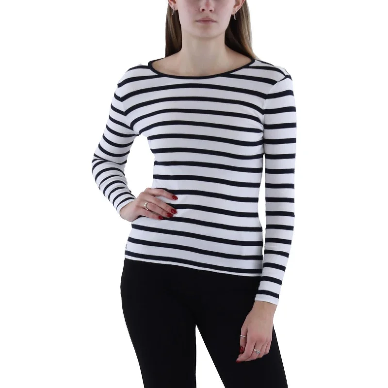 PulloversequinedWomens Striped Long Sleeve Pullover Top