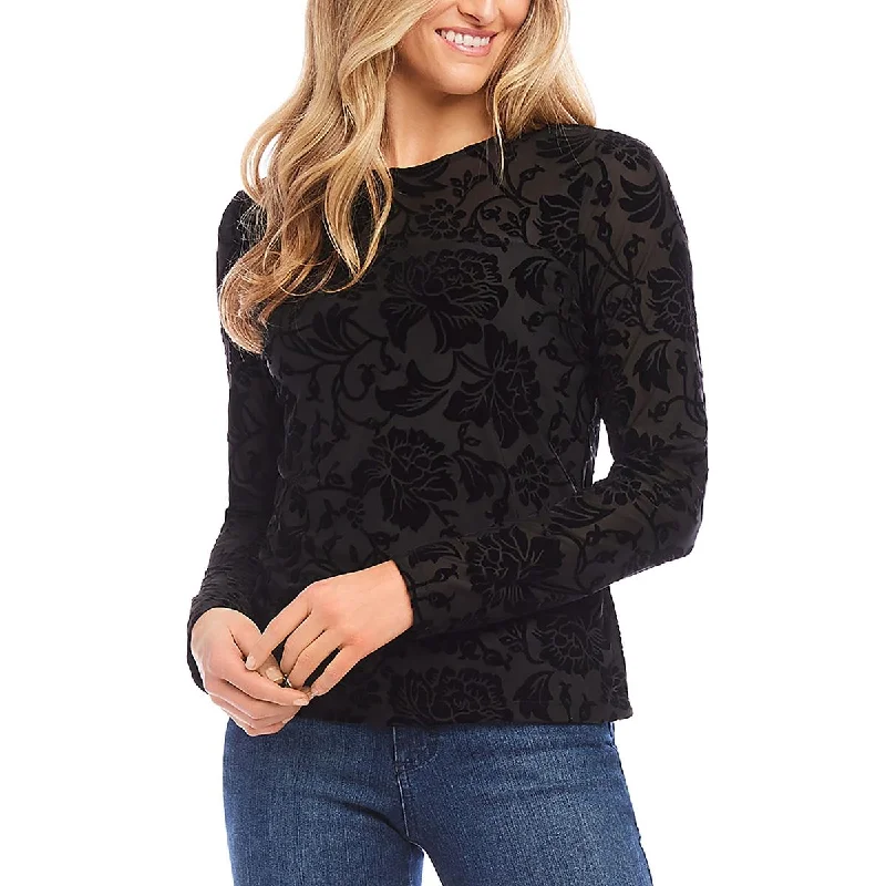 PulloverwideWomens Velvet Brunout Pullover Top