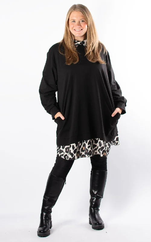 Animal Collar Tunic | BlackTunicTopAmber