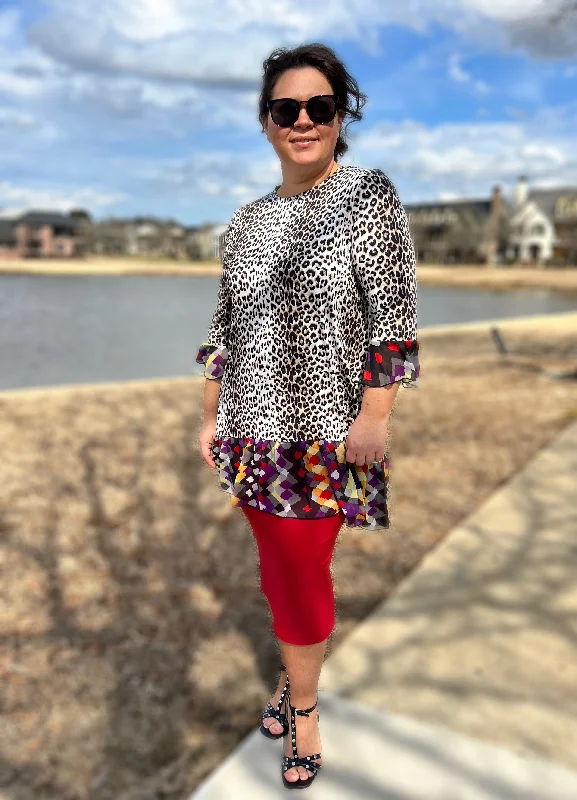 Sophie Tunic w/Chiffon RuffleTunicTopMarine