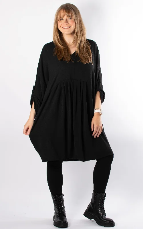 Whoopi Smock Tunic | BlackTunicTopSteel