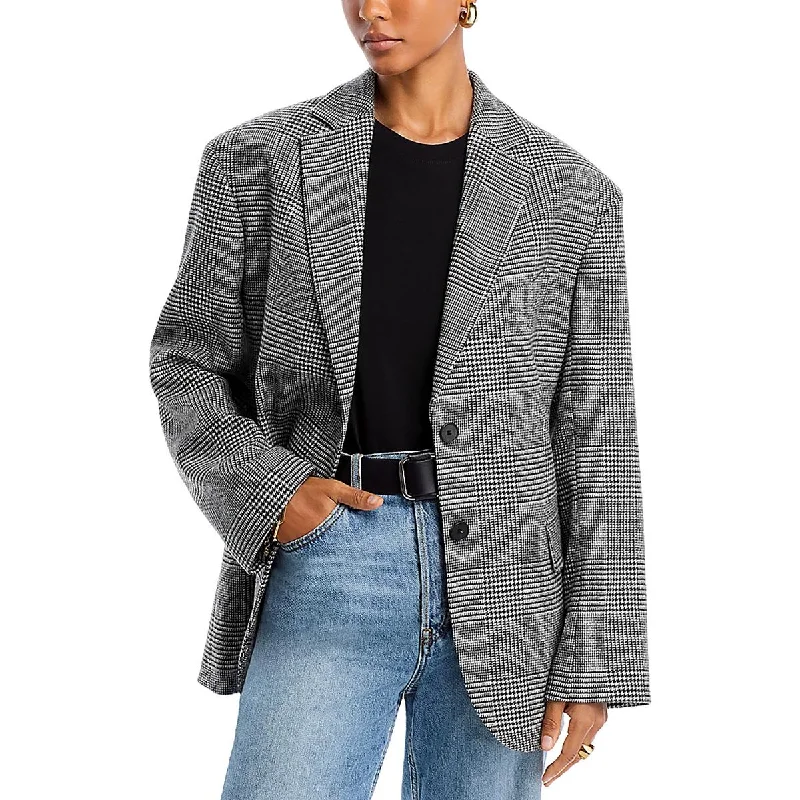 Anine Bing Womens Houndstooth Workwear Two-Button BlazerBlazeraugmented