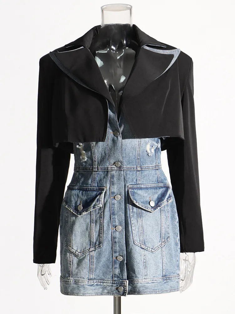 Denim Dress and Blazer SetBlazergame