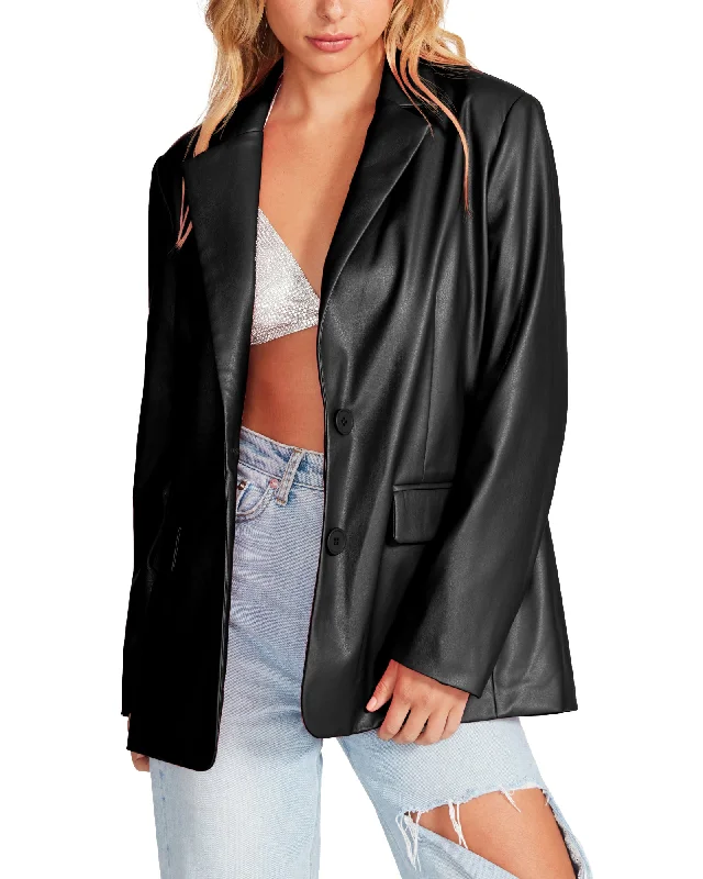 VEGAN LEATHER BOYFRIEND BLAZER BLACKBlazerclassic