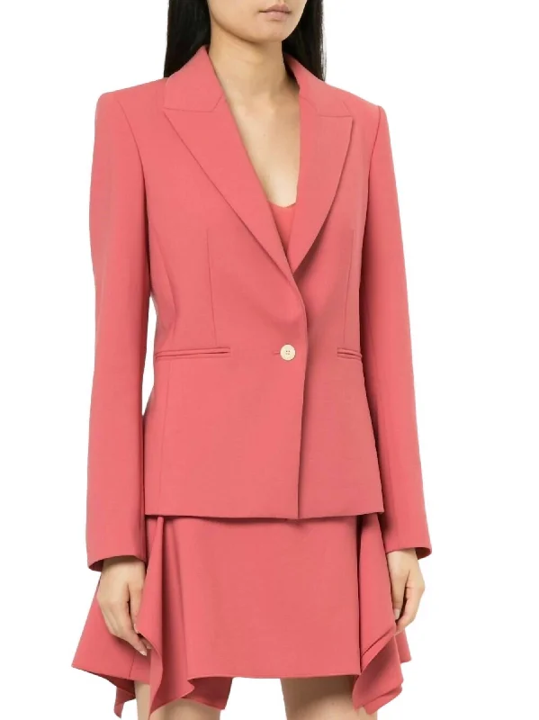 Double Wool Professional Blazer Jacket In PinkBlazerAI