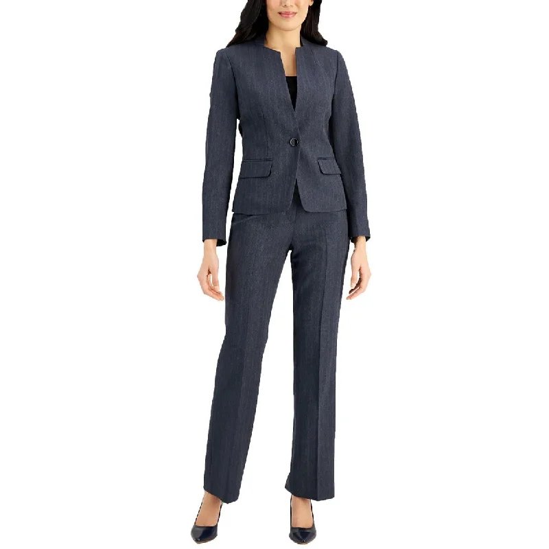 Le Suit Womens Petites Woven Long Sleeves One-Button BlazerBlazerspirit