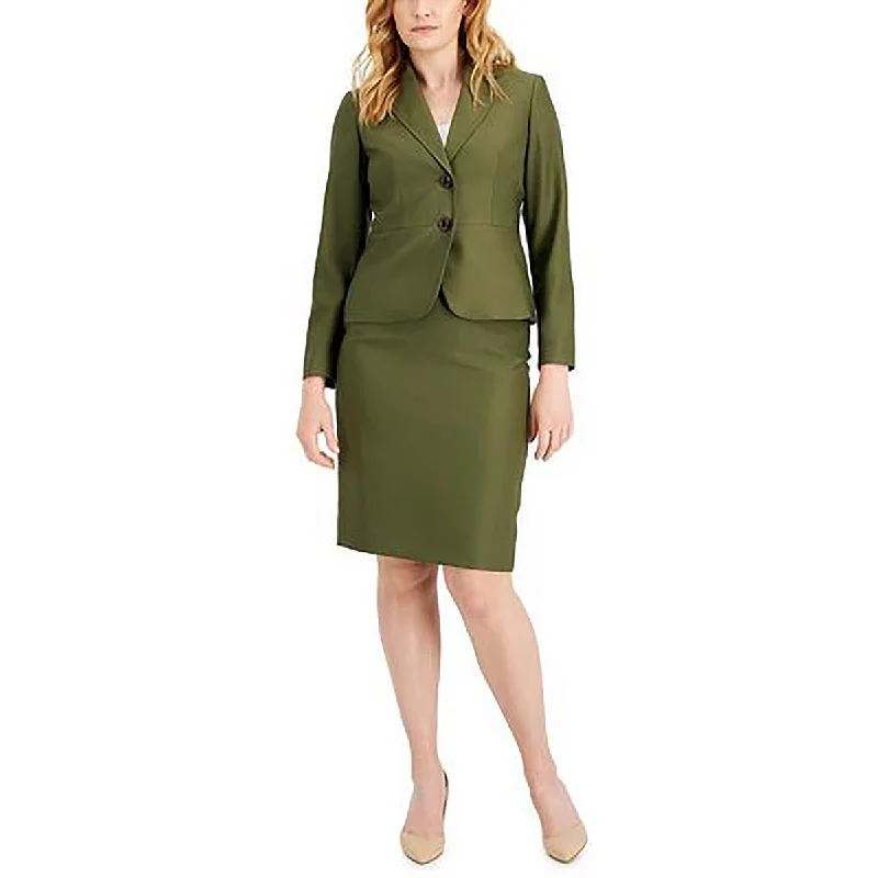 Le Suit Womens Textured Long Sleeves One-Button BlazerBlazergathering