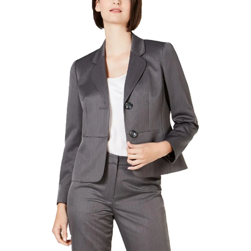 Le Suit Womens Woven Pinstripe Two-Button BlazerBlazerseason