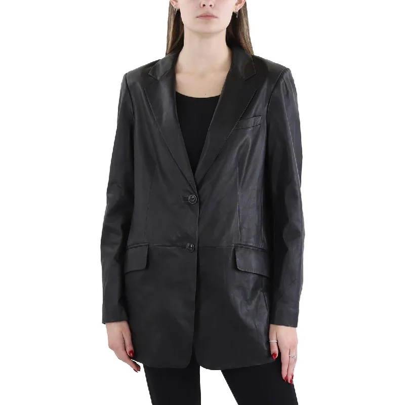 Rag & Bone Womens Faux Leather Office Double-Breasted BlazerBlazerar