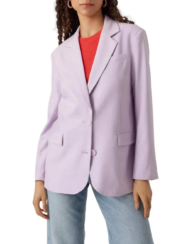 Thuytroian Long Sleeve Classic Blazer In Orchid BloomBlazermodern