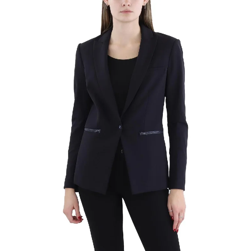 Veronica Beard Womens Zipper Office One-Button BlazerBlazerloss