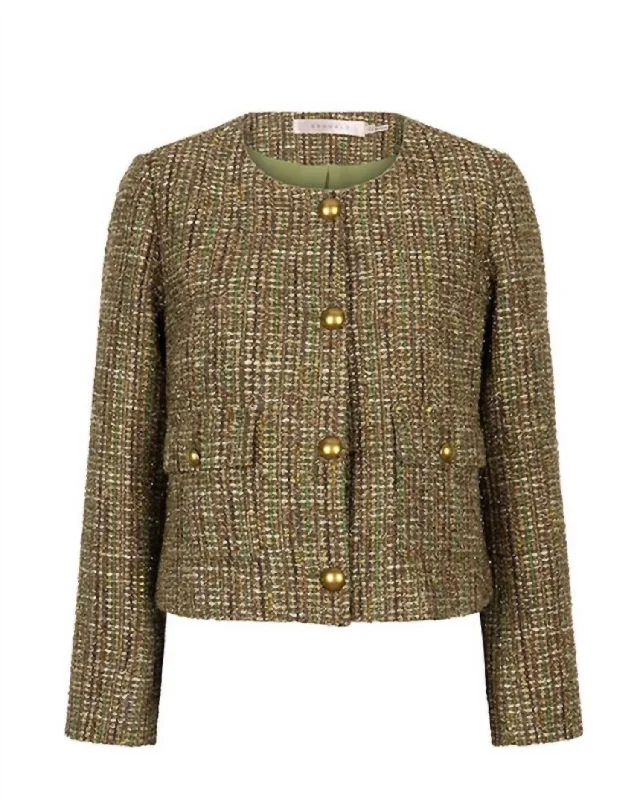 Women's Tweed Blazer In Green TweedBlazerteam