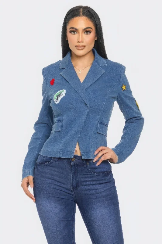 Patch It Up Denim Blazer JacketBlazerrobot