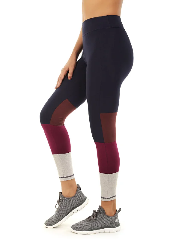 TightwaistLOSHA STRETCH COTTON COLOR BLOCK TIGHTS-BLUE