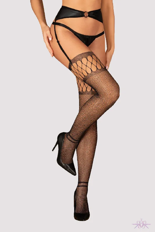 TightbuildObsessive Cut-Out Fishnet Black Stockings